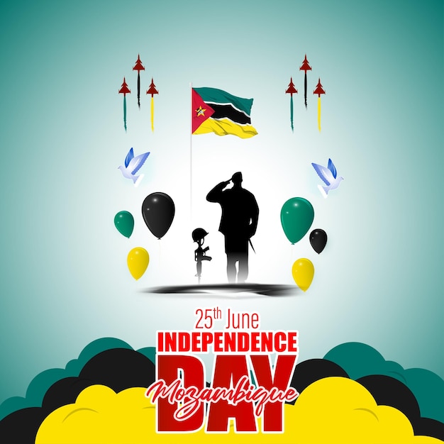 Vectorillustratie voor de onafhankelijkheidsdag van Mozambique