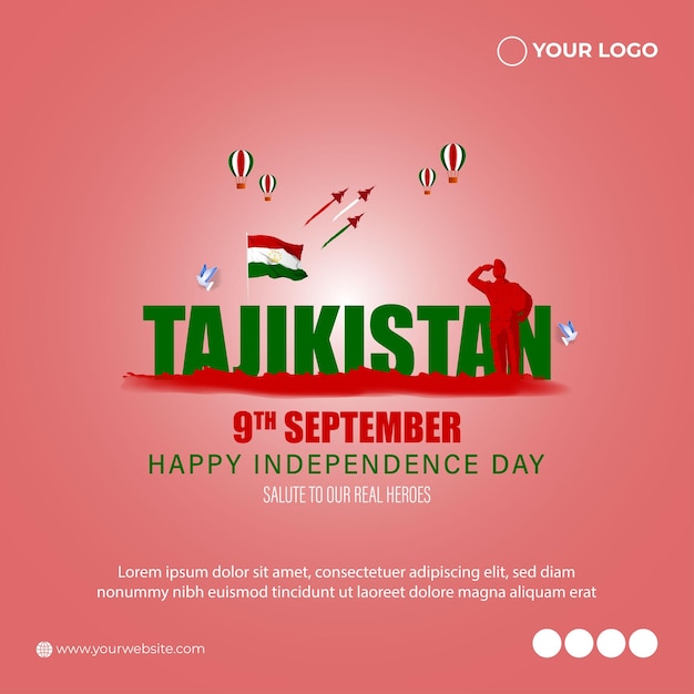 Vector vectorillustratie voor de onafhankelijkheidsdag van tadzjikistan