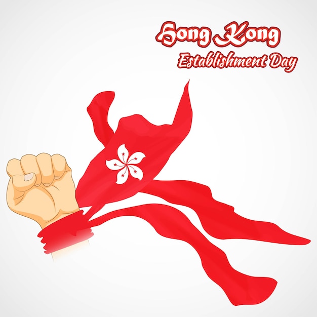 Vectorillustratie voor de vestigingsdag van hongkong