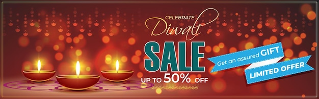 Vectorillustratie voor diwali feestelijke seizoen sale banner