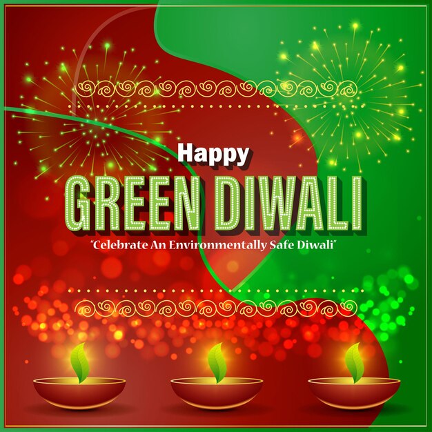 Vectorillustratie voor gelukkige Groene Diwali