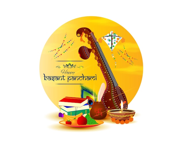 Vectorillustratie voor Happy Basant Panchami Background