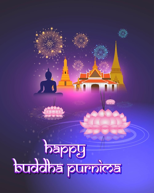 Vectorillustratie voor happy buddha purnima day