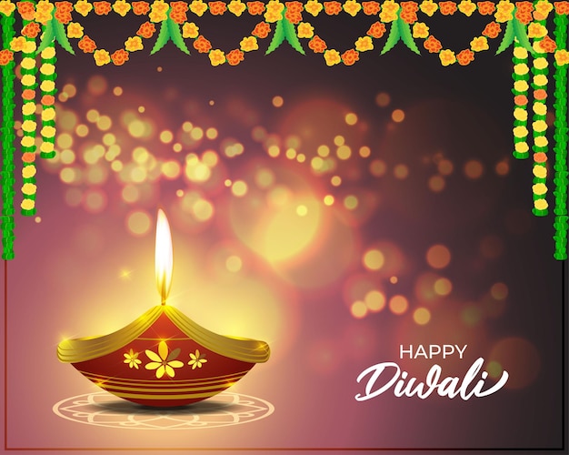 Vectorillustratie voor Happy Diwali Indiase festivalgroet