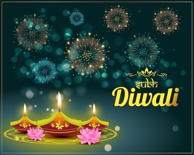 Vectorillustratie voor Happy Diwali Indiase festivalgroet