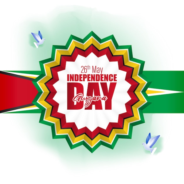 Vector vectorillustratie voor happy independence day guyana