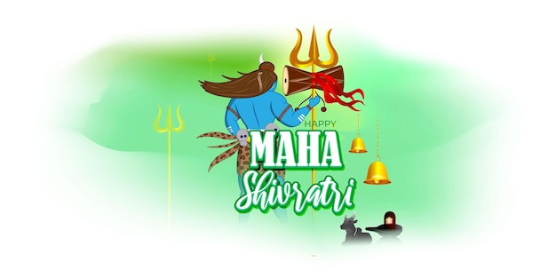 Vectorillustratie voor happy maha shivratri-begroeting