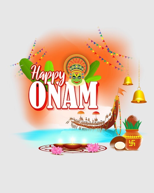 Vectorillustratie voor happy onam-begroeting