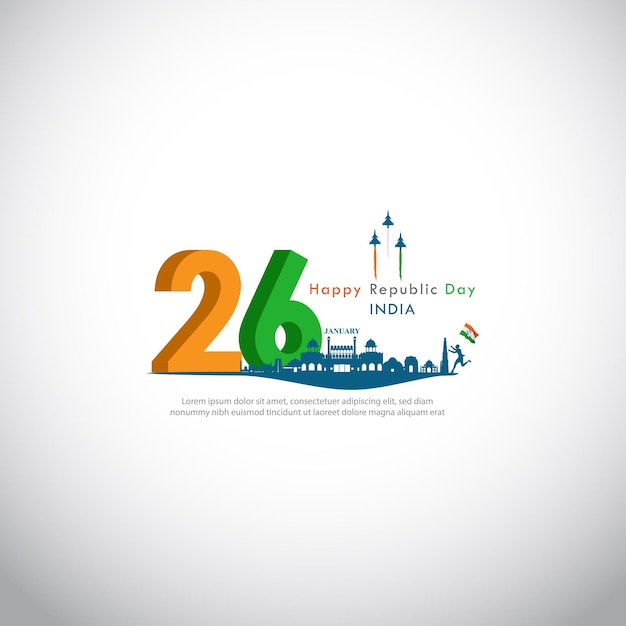 Vectorillustratie voor happy republic day india26 januari