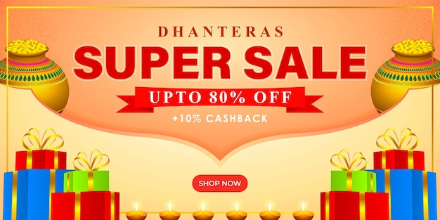 Vectorillustratie voor Indiase festival Dhanteras aanbieding banner