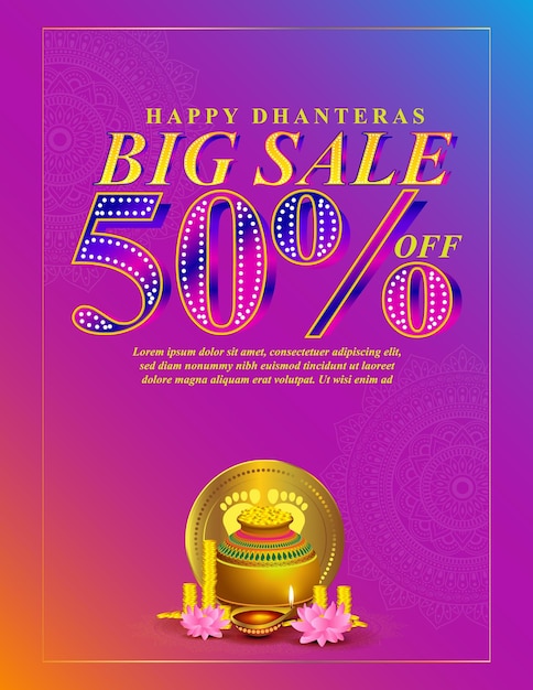 Vectorillustratie voor Indiase festival Dhanteras aanbieding banner