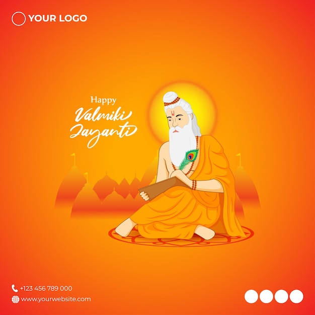 Vectorillustratie voor indiase festival maharshi valmiki jayanti