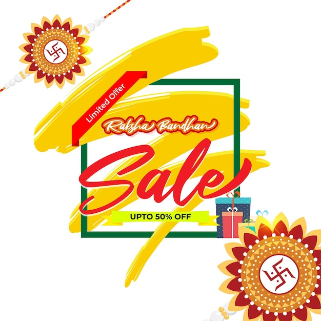 Vectorillustratie voor Indiase festival Raksha Bandhan Sale banner