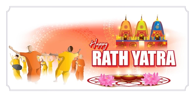 Vectorillustratie voor Indiase festival Rath Yatra betekent Chariot Festival