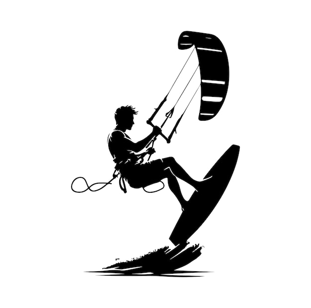 Vector vectorillustratie voor kitesurfen