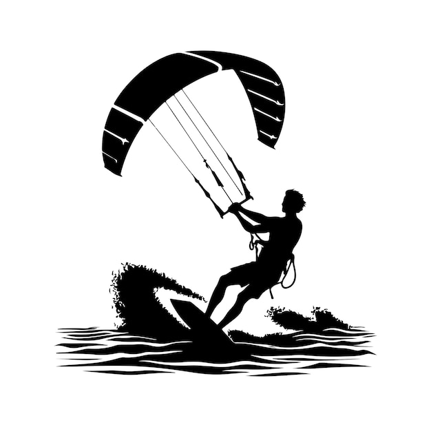 Vectorillustratie voor kitesurfen