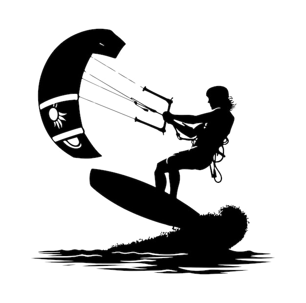 Vectorillustratie voor kitesurfen