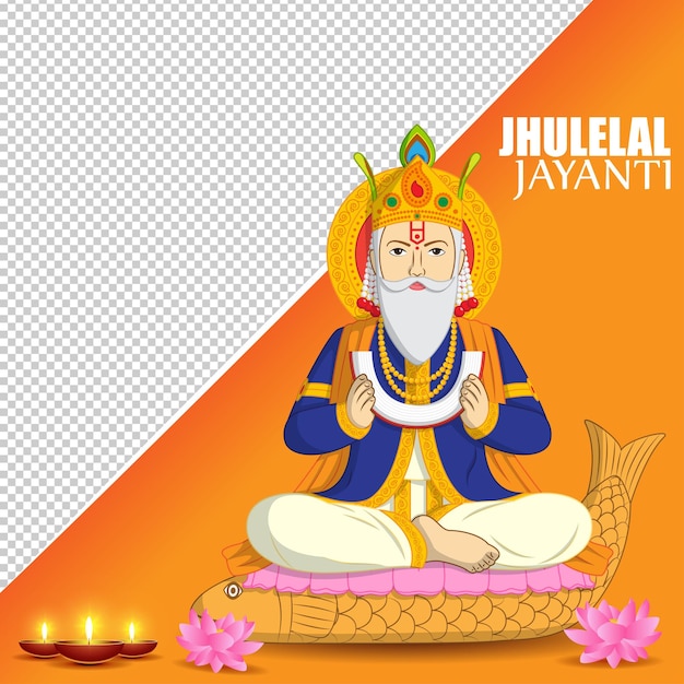 Vectorillustratie voor Lord Cheti Chand Jhulelal Jayanti