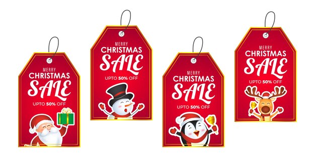 Vectorillustratie voor merry christmas sale-tags