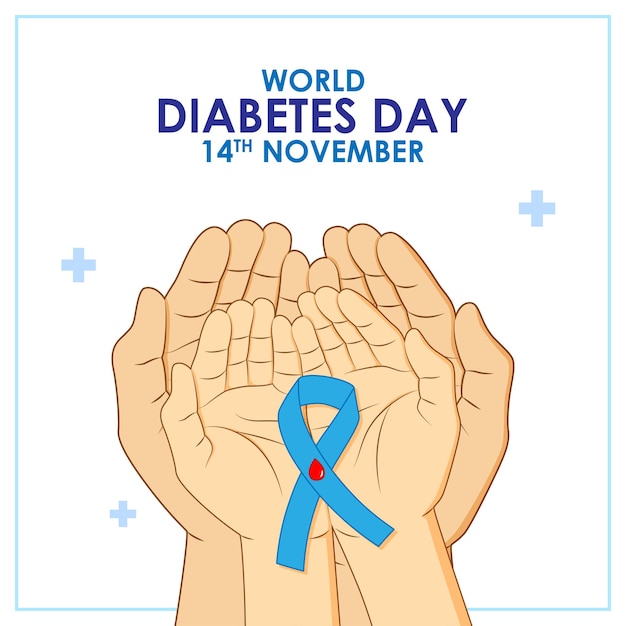 Vectorillustratie voor wereld diabetes dag flyer banner poster en kaart