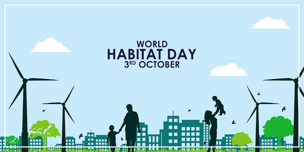 Vectorillustratie voor wereld habitat dag banner