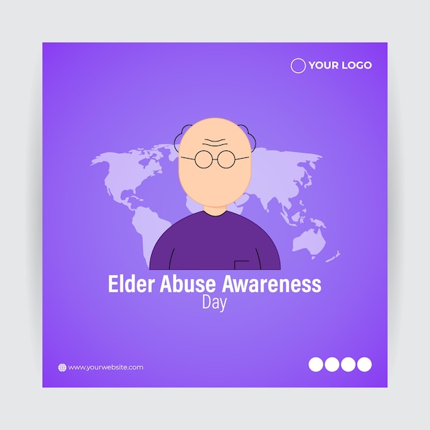 Vectorillustratie voor World Elder Abuse Awareness Day