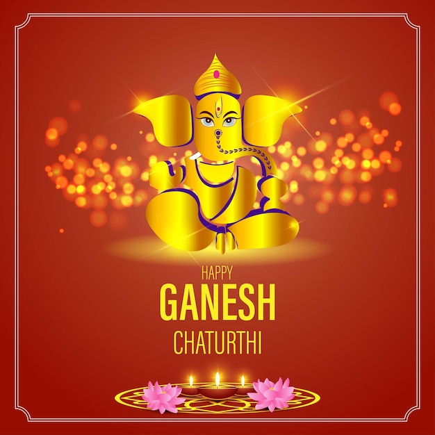 Vectorillustratieconcept Ganesh Chaturthi-festivalgroet