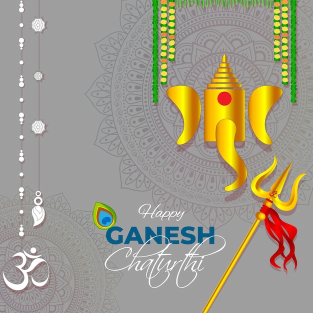 Vectorillustratieconcept Ganesh Chaturthi-festivalgroet