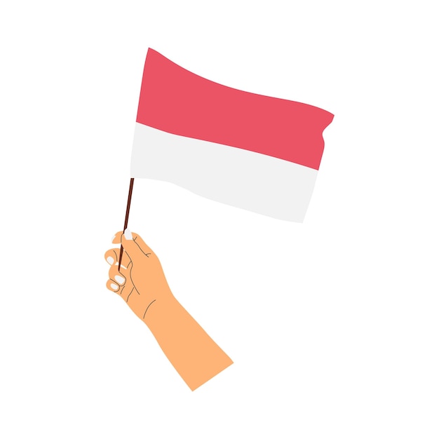 Vectorillustratieconcept het vieren van de onafhankelijkheidsdag van indonesië door de indonesische vlag vast te houden