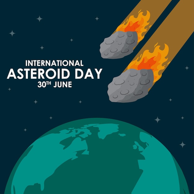 Vectorillustratieconcept van de banner van de Internationale Asteroïdedag