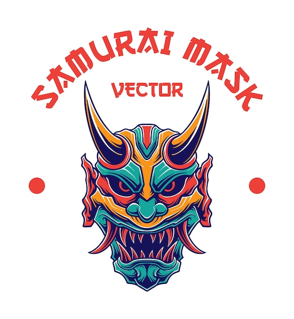 Vectorillustratieontwerp van Japans samoeraienmasker