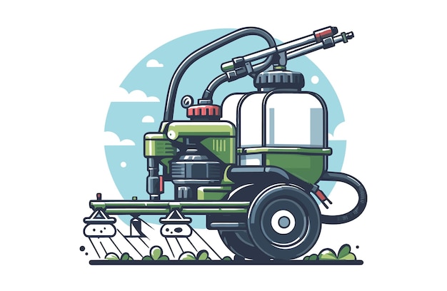 Vectorillustratieontwerp van sproeierboerderijgereedschap