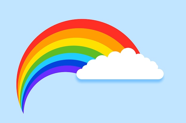 Vectorillustraties met wolk- en regenboogthema