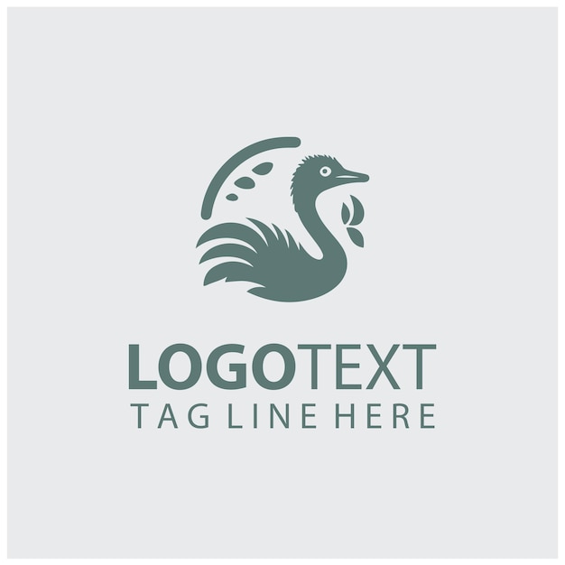 Vectorillustraties van het logo van de struisvogel