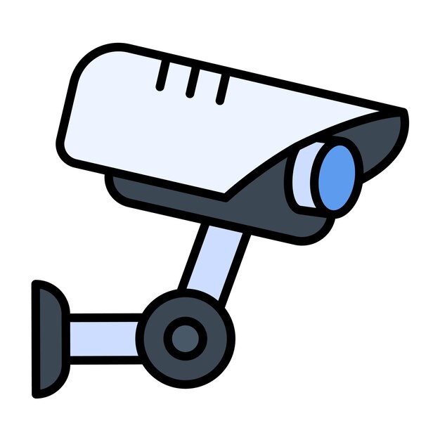 Vectorillustratiestijl van de CCTV-camera