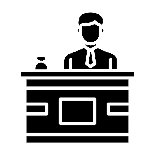 Vectorillustratiestijl van de hotelreceptie