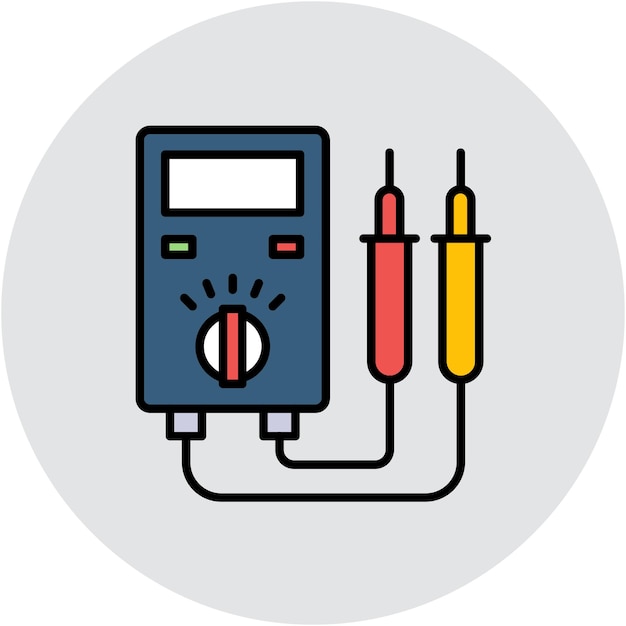 Vector vectorillustratiestijl van de voltmeter