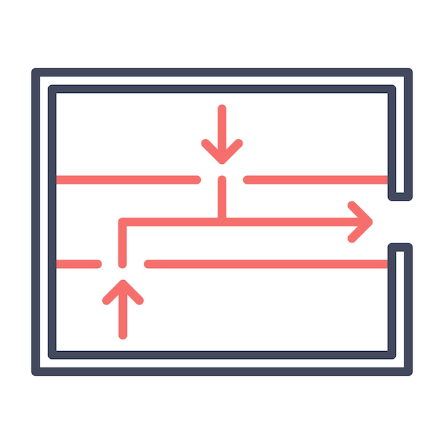 Vectorillustratiestijl van het evacuatieplan