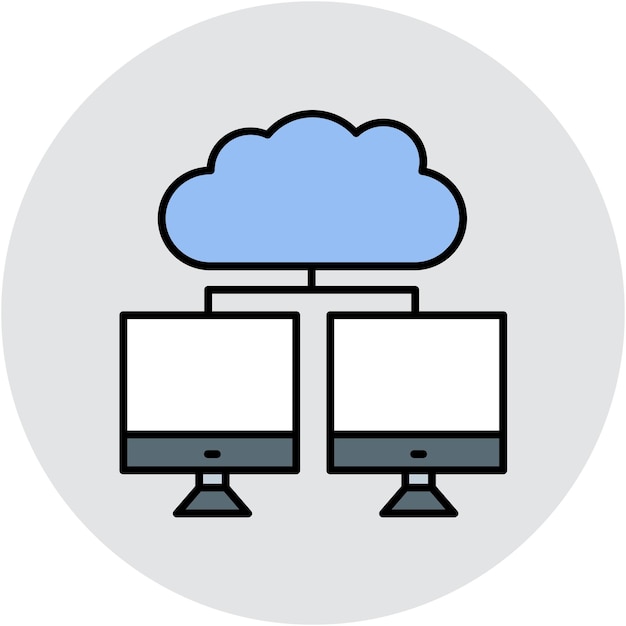Vectorillustratiestijl voor cloudcomputing