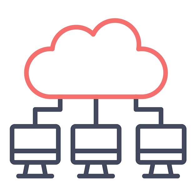 Vectorillustratiestijl voor cloudcomputing