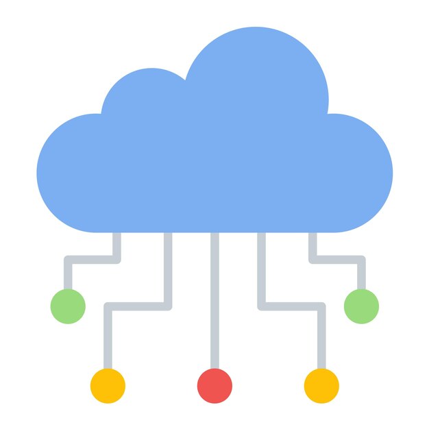 Vector vectorillustratiestijl voor cloudcomputing