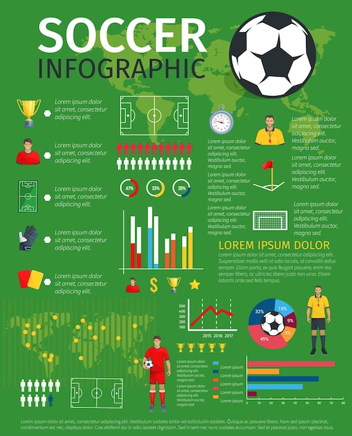 Vectorinfographics voor voetbalsportspel