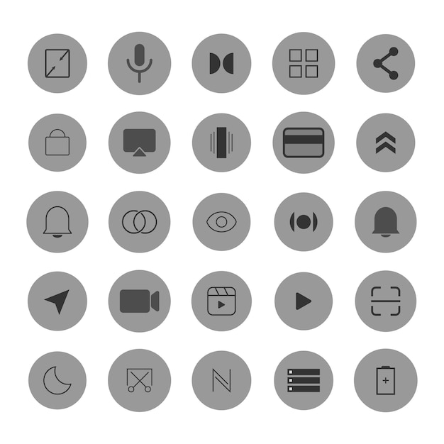 Vectoring UI Technology Icon set voor het ontwerp