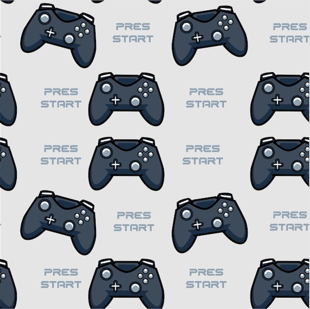 Vectorisatie van joystick en PRESS START tekst met Vintage Hand Drawing Style