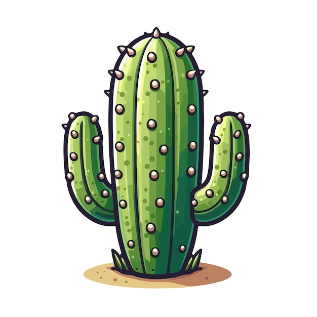 Vectoriseerde cactusplant op witte achtergrond