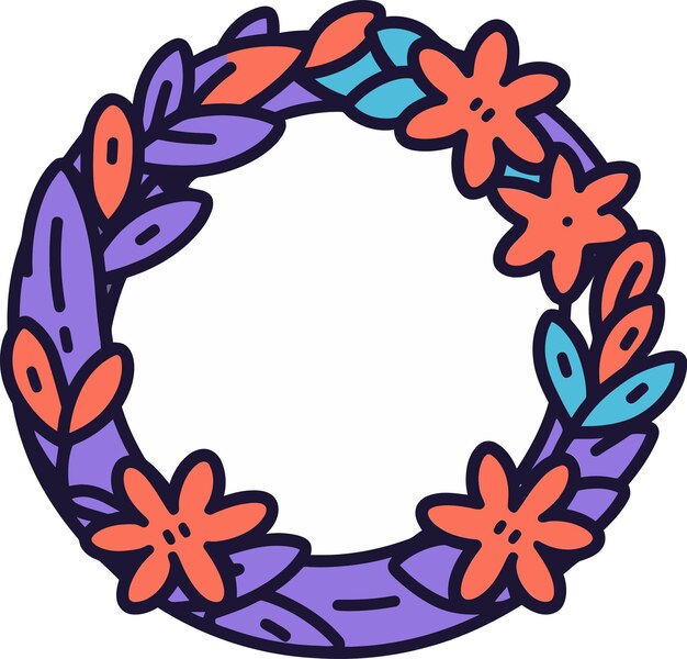 Vectoriseerde seizoensgebonden pracht Ornate MedleyWreath Vector Medley Botanical Medley