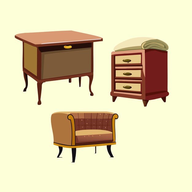 Vectorized antique furniture