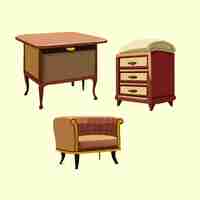 Vector vectorized antique furniture