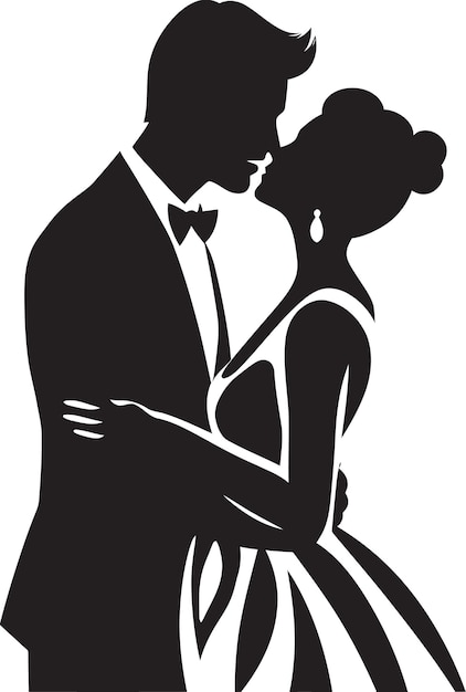 Vector vectorized bliss monochromatic marriage portraitsinked commitment vectorized matrimonial chronicles