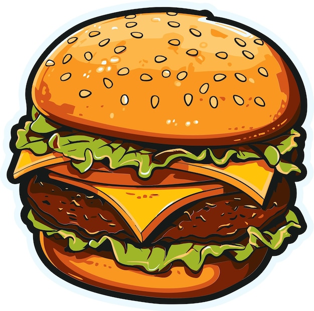 Vectorized Burger Clipart Assortment Burger Vector Illustration Compilation